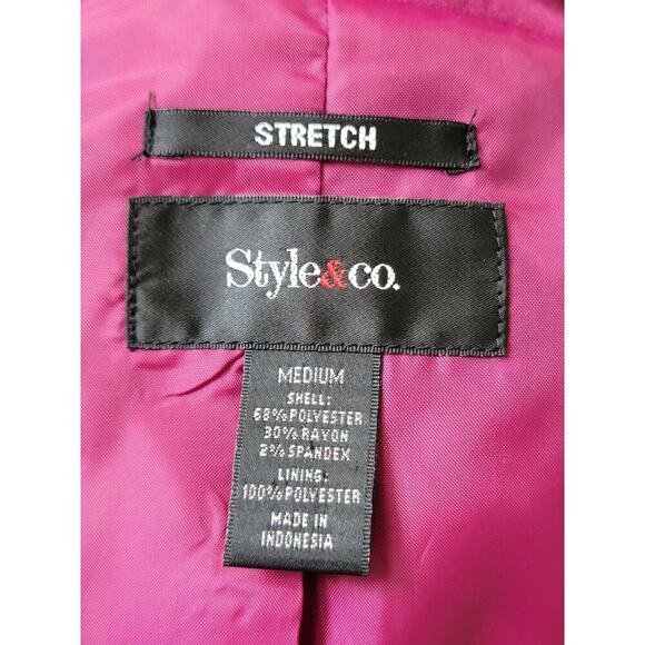 Style & Co. Women's Purple Polyester Double Breasted Buttons Front Fitted Coat M - Picture 8 of 12
